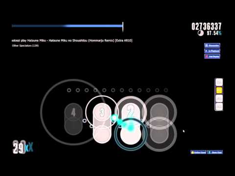 osu! Cookiezi - Hatsune Miku - Hatsune Miku no Shoushitsu (Hommarju Remix) [Extra AR10]
