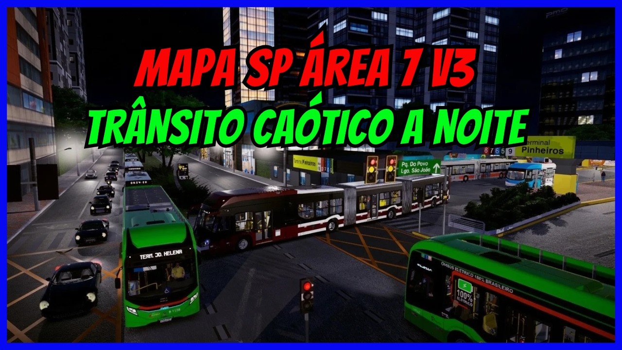 🔴Gameplay Mapa SP Área 7 Fictício V3 Linha 968P Com Biarticulado | Proton Bus Simulator  #cqmods