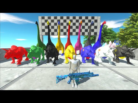Flash Brachiosaurus vs Superman Triceratops Fps Avatar Speed Race - Animal Revolt Battle Simulator
