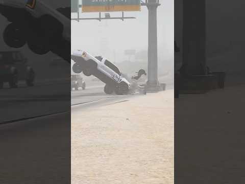 Ram TRX DRIVER EJECTED AFTER HITTING A POLE WHILE LAUNCHING!!!