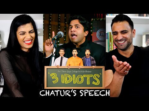 CHATUR'S SPEECH - Funny scene | 3 Idiots | Aamir Khan | R Madhavan | Sharman Joshi | REACTION!!
