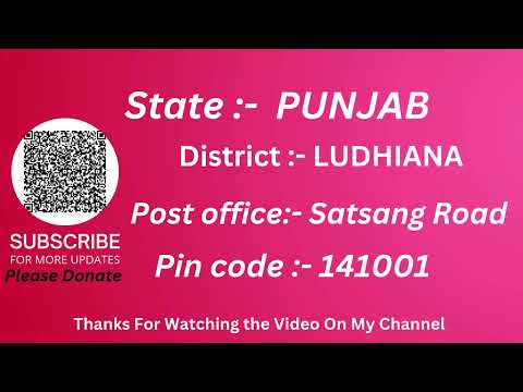 Punjab Ludhiana Satsang road Ka pin code 141001 / Ludhiana Satsang road ka post office
