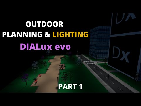 Außenplanung komplettes Projekt Teil 1: Straßen, Gehwege, Bordsteine, Gebäude ... DIALux evo (2021)