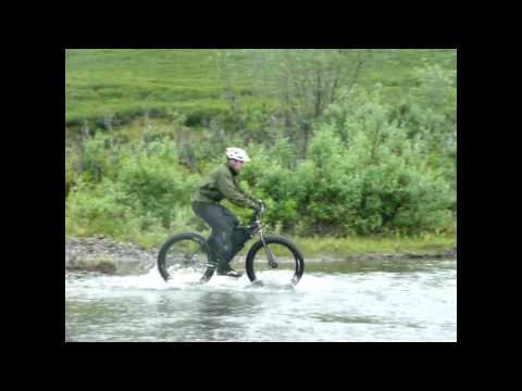 Fat-Bike Stream Crossings in Alaska