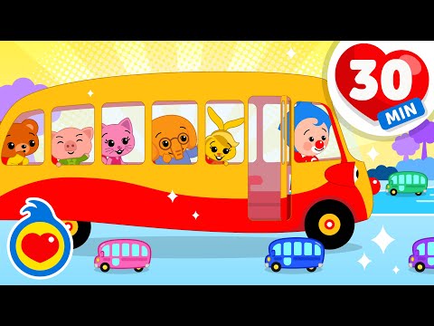 As Rodas do Bus 🚌 🌈 | 30 minutos de Música Infantil | Um Herói do Coração ❤️