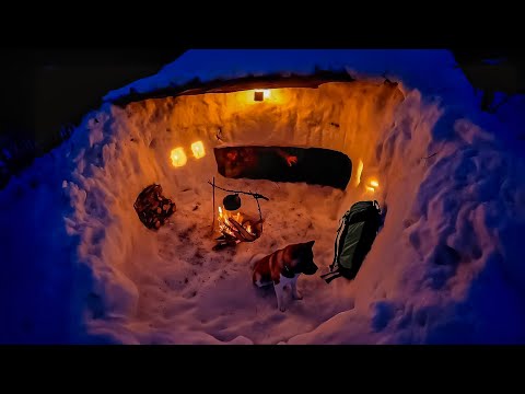 3 Tage WINTERCAMPING in Blizzard mit meinem Hund -13° Überleben in der Wildnis Schneesturm Bushcraft
