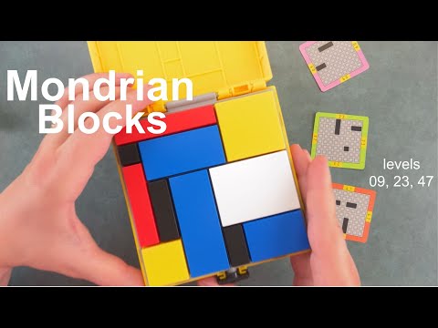 Watch 3 levels of packing the pieces to build a Mondrian like picture in Mondrian Blocks puzzle.