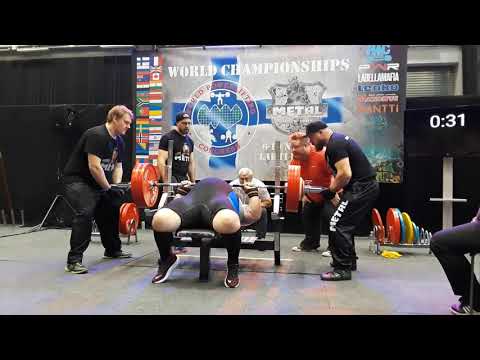 2019 WPC World Powerlifting Meet Finland Bench Press Record Kole Carter Best Bencher Award 57 yr old
