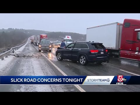 Dozens of crashes reported on slick, icy roads