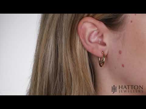 9ct Yellow Gold Three Colour Ball Hoop Earrings - 19mm