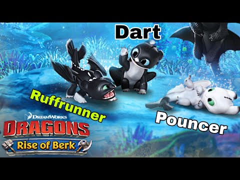 All 3 Night Lights (Ruffrunner,Dart,Pouncer) Max Level 150 Titan Mode - Dragons:Rise of Berk