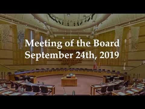 Meeting of the Board - September 24th, 2019