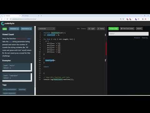 Coderbyte Vowel Count Easy Solution With Javascript