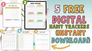 5 Free Digital Habit Trackers (Instant Download!)