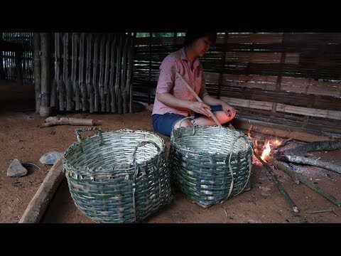 Primitive Technology Bamboo Baskets used for containing soil digging wells Primitive Life