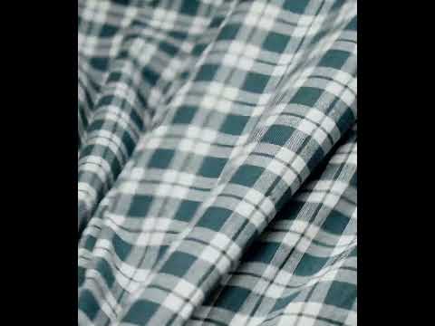 Check Green & White Pure Cotton 105 GSM Handwoven Fabric — video
