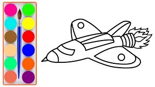 How to Draw Rocket - Coloring Pages for Kids - Coloring Book for Children - Drawing for Kids