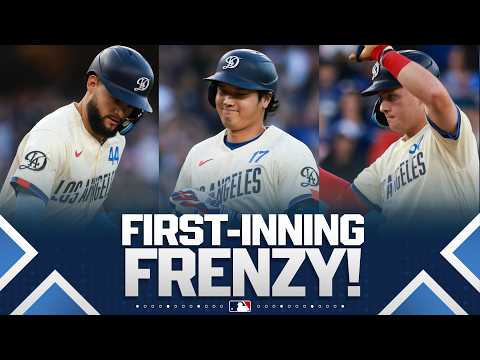 오타니 쇼헤이와 앤디 페이지스가 1회에 9점을 올리는 빅이닝 속 홈런을 터뜨렸습니다! | MLB 하이라이트