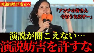 参政党の梅村みずほが国旗損壊罪成立へ熱烈演説！しばき隊を煽りすぎて話題に