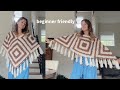 How To Crochet A Granny Square Poncho Beginner Friendly Crochet Tutorial