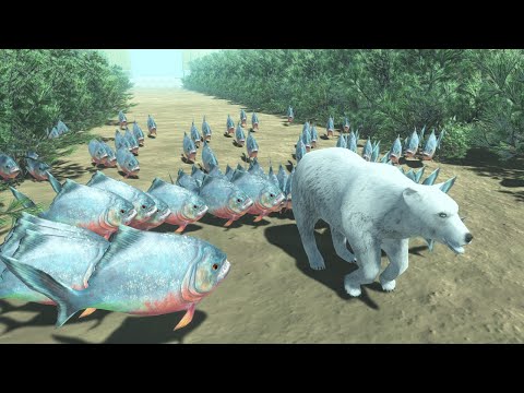 [ Dangerous Sea ] Run Away from Hungry Piranhas  - Animal Revolt Battle Simulator