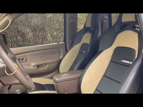 1st gen Tacoma CORBEAU TRAIL CATS Review & DIY Seat Jackers + HSUKY LINER FLOOR MATS(In description)