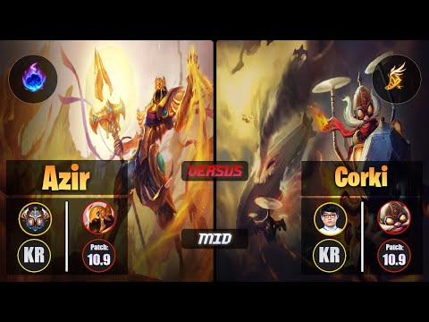 Challenger AZIR [Arcane Comet] (Mid) VS ShowMaker CORKI - Challenger KR Patch 10.9