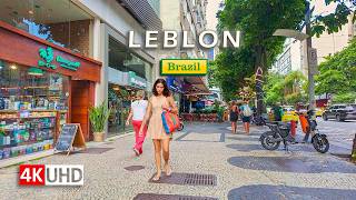 🇧🇷 Bustling Streets of Leblon — Rio de Janeiro Brazil — Walking Tour 【4K UHD】