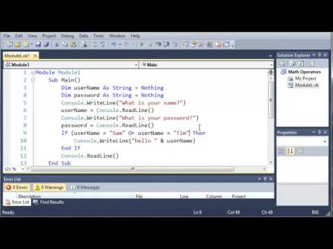 Visual Basic - 17 - Logical Operators