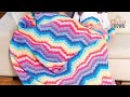 Crochet Rainbow Waves Bargello Stitch Blanket
