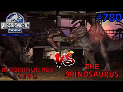 Indominus Rex Gen 2 vs The Spinosaurus - Jurassic World: The Game - EP 780