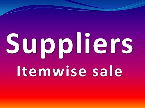 Suppliers Item-wise Sale