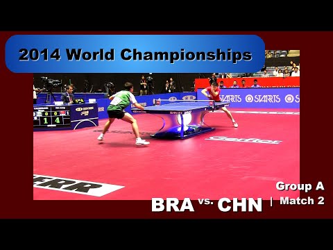 2014 WTTC Men's Team - Group A: BRA-CHN Match 2: Hugo Calderano v Ma Long