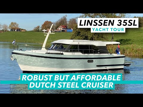 Inside a robust but affordable Dutch steel cruiser | Linssen 35 SL yacht tour | MBY