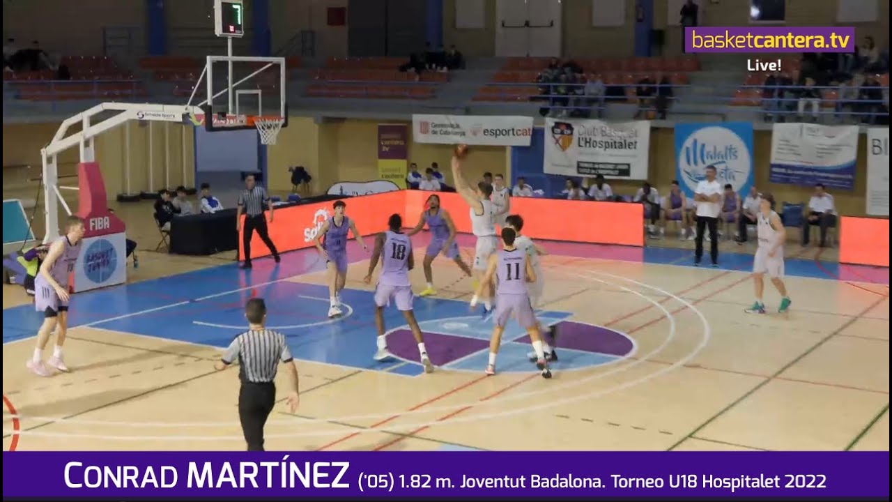 CONRAD MARTÍNEZ ('05) 1.82 m. Joventut Badalona. Quinteto Ideal Torneo U18 Hospitalet 2022