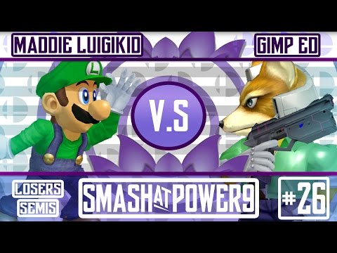 S@P9 #26 - SSBM - Maddie | LuigiKid VS Gimp | Ed. - Losers Semis