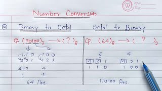 Binary to Octal and Octal to Binary Conversion | Number Conversion