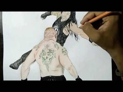 Drawing Roman reigns and Brock Lesnar drawing - Wwe ...