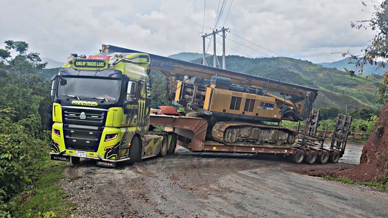 ນຳສົ່ງລົດເຈາະ XCMG XR220D ຈາກຊຳເຫນືອໄປອຸດົມໄຊ ชำเหนือไปอุดมไช