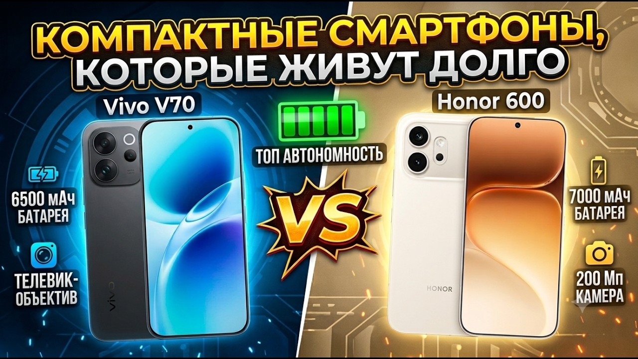 СРАВНЕНИЕ VIVO V70 И HONOR 600 | АВТОНОМНЫЕ КОМПАКТЫ