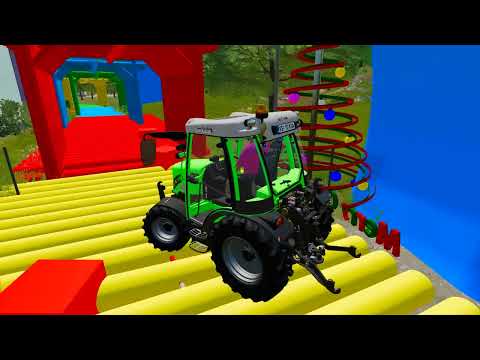 COLORED TRANSPORTING MINI TRACTORS TRANSPORTING WITH MAN TRUCKS - Farming Simulator 22