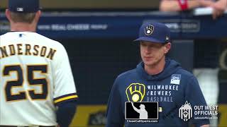 Ejection 062 - Brett Anderson ejected by Edwin Moscoso during pitching change in Milwaukee