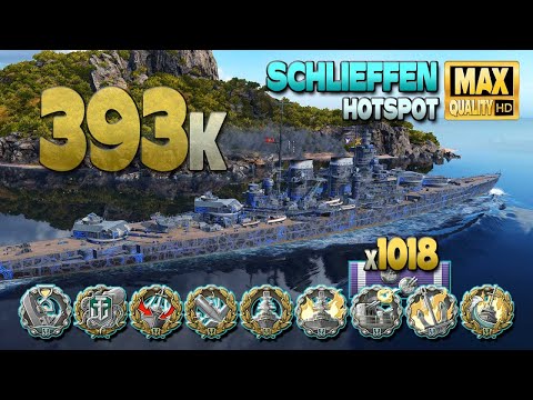 Battleship Schlieffen: Huge 393k on map Hotspot - World of Warships