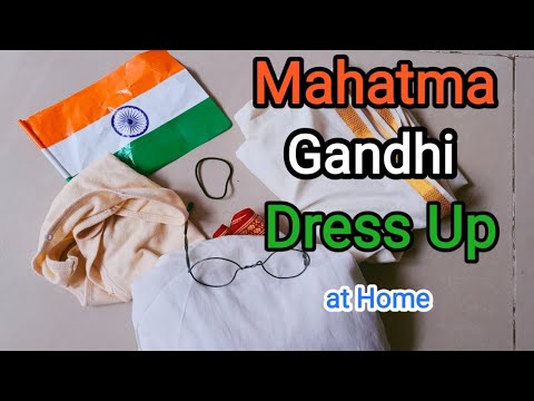 Mahatma Gandhi Dress Up at Home / Fancy Dress Competition for Independence Day / How to Wear Dhoti