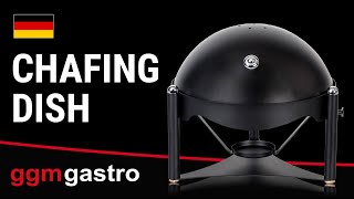Chafing dish - Rond - avec couvercle roll top - Noir