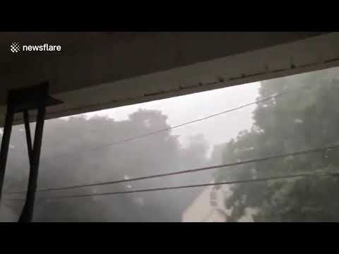 Hail and rain hit Saugus, Massachusetts