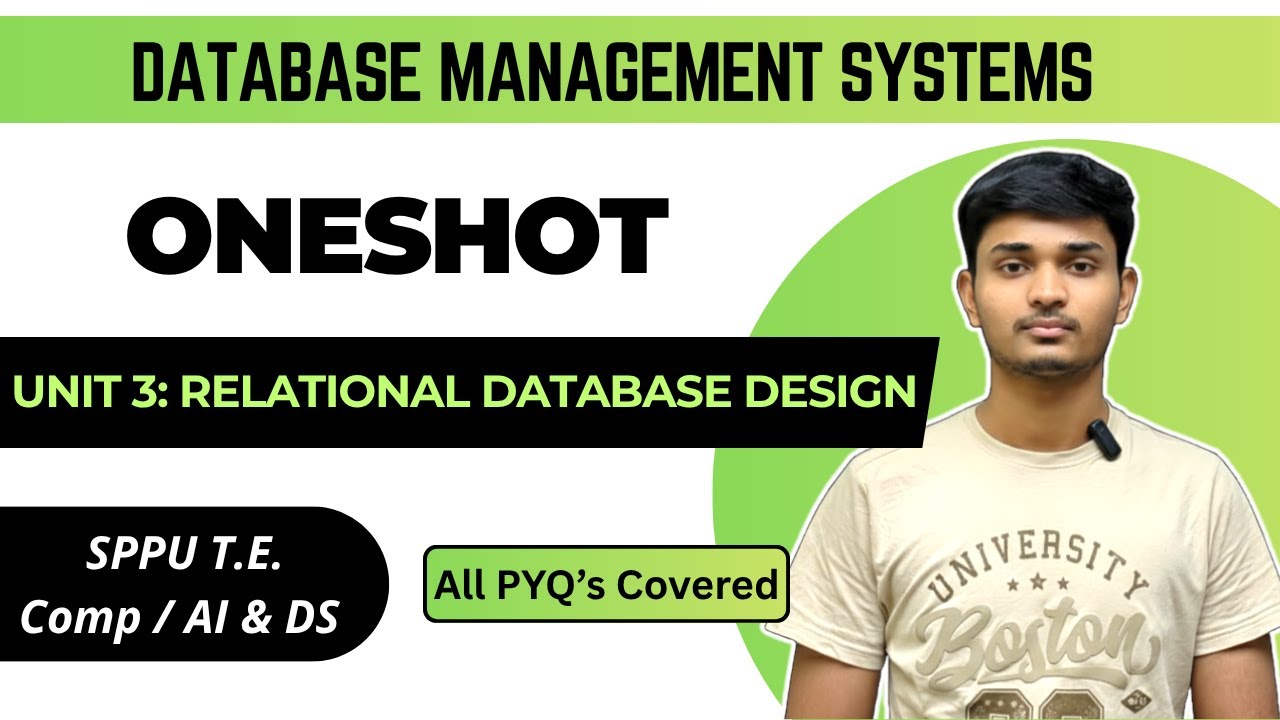 DBMS | Unit 3 | Relational Database Design | SPPU T.E. Comp / AI & DS | ONESHOT