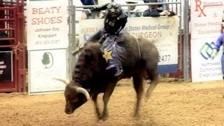 preview picture of video 'PBR Bull Riding Rodeo in Johnson City, TN - 2.22.13'