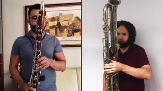 Air from Partita in E minor, BWV 830, JS Bach, contra-alto and contrabass clarinet duo