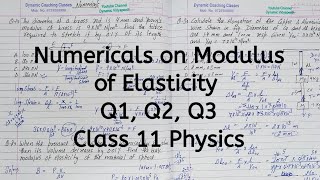 Numericals on Modulus of Elasticity | Chapter 8 | Mechanical Properties of Solids | Class 11 Physics